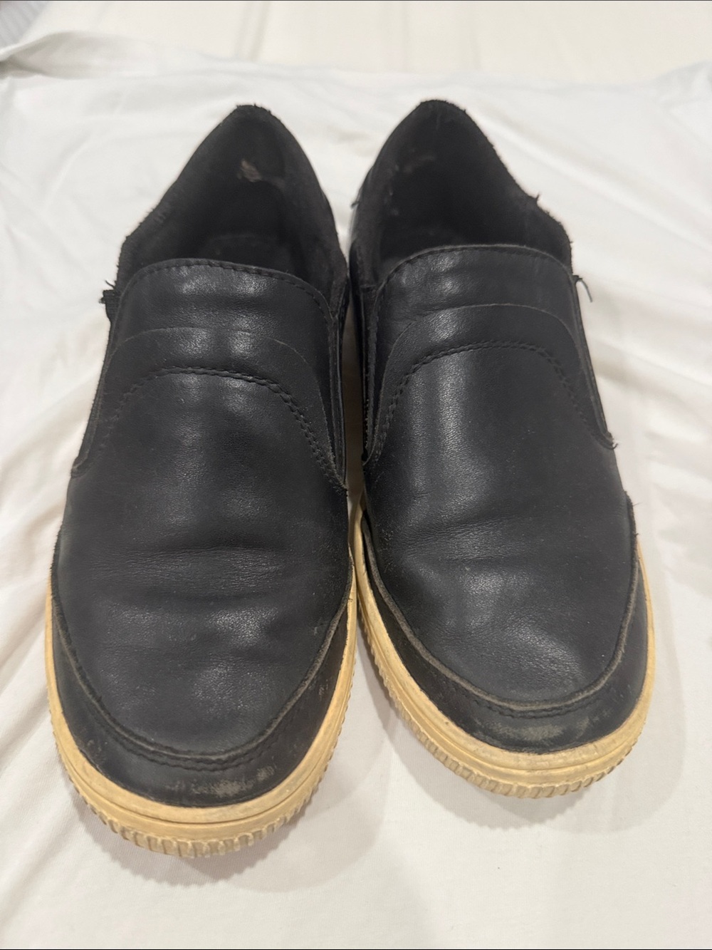 Diesel Black Slip-On Loafers with Tan Sole